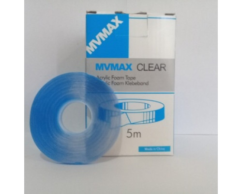 Скотч двухсторонний 12мм-5м MVMAX прозрачный (10 шт в уп)